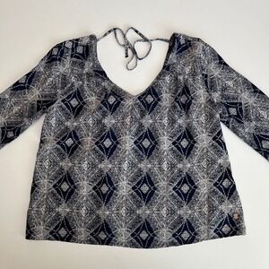 Roxy Blue Diamond Long Sleeve Womens Top, Roxy Light Long Sleeve Blouse Roxy F12